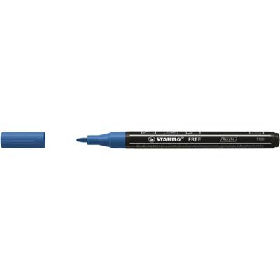 Marqueur pointe fine FREE acrylic T100 bleu foncé - STABILO