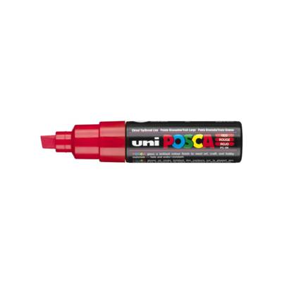 Marqueur pointe large biseautée pc8k 8mm rouge - POSCA