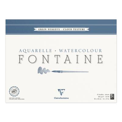 Bloc Fontaine 15 feuilles nuageux 36x48 300g encollé 4 côtés - CLAIREFONTAINE