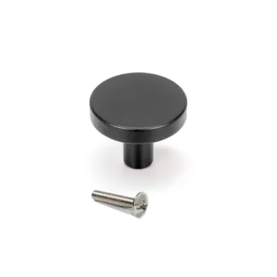 Bouton pour meubles Uppsala, diamètre 30mm, aluminium noir - EMUCA - 9364114