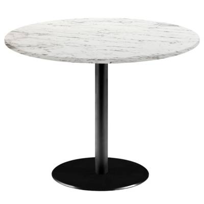 Table pied noir Ø120cm calacatta - intérieur - RestooTab