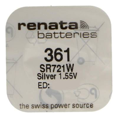 Pile bouton Silver Oxyde 361 / SR721W 0% mercure - RENATA