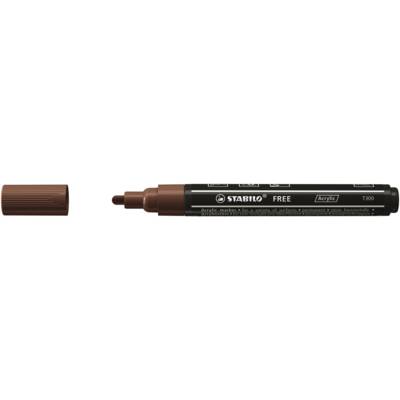 Marqueur pointe moyenne FREE acrylic T300 marron - STABILO