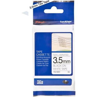 Cassette Ruban TZe-N201 3,5mm x8m Noir sur Blanc - BROTHER
