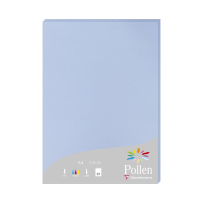 Etui de 25 Feuilles 210x297 bleu lavande 210g - Clairefontaine