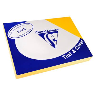 Paquet de 100 Couvertures Text&Cover 270g A4 210x297 mm Jaune tournesol - CLAIREFONTAINE