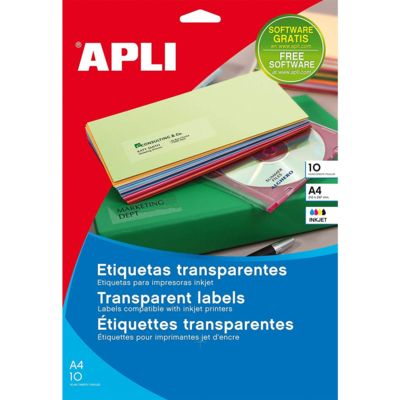 Etui de 140 Etiquettes Polyester 99,1x 38,1cm Transparentes - Apli