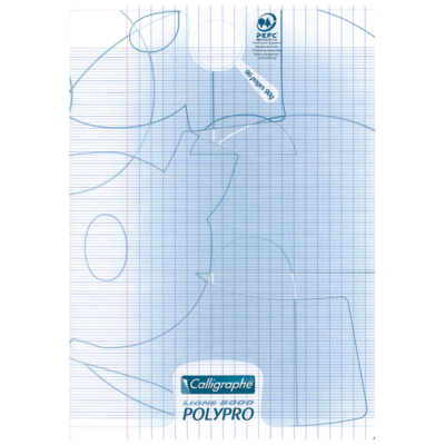 Cahier 8000 POLYPRO A4 210 x 297 mm 96 Pages 90g Grands Carreaux Incolore - Clairefontaine