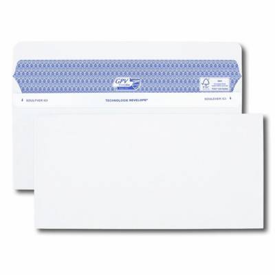 Boîte de 100 enveloppes blanches DL+ 112x225 90 g/m² Secure® - GPV