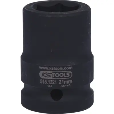 Douille à chocs 6 pans 3/4", 21 mm sur carte - KSTOOLS - 515.1321-E