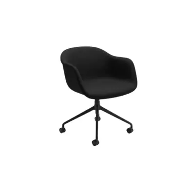 Fauteuil MUUTO Noir ovale à roulettes BLUNT