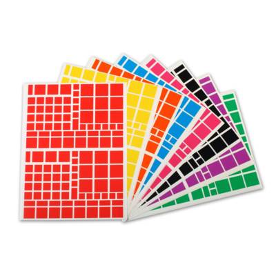 Paquet de 1260 gommettes Carré Assorties sur 10 feuilles 160x216 mm - Apli-Agipa