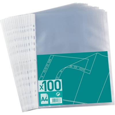 Sachet de 100 Pochettes perforées A4 PP 5/100eme - OXFORD