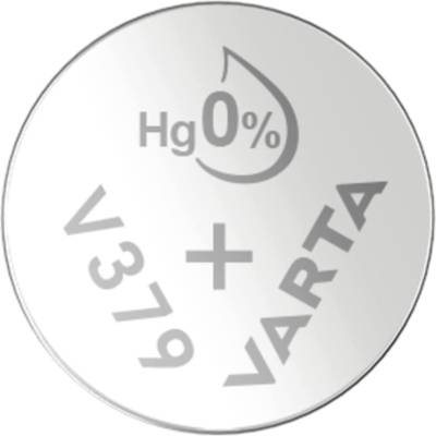 Pile oxyde argent pour montres V379 (SR63) SR521SW 1,55 Volt 14 mAh - VARTA