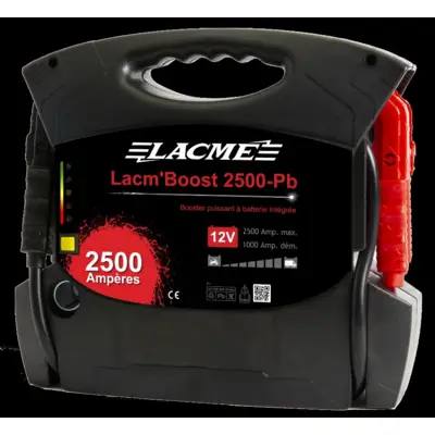 Batterie & chargeur LACME Lac'Boost 2500-PB à batterie plomb - 12V 2500A - 515200 - LACME SARL