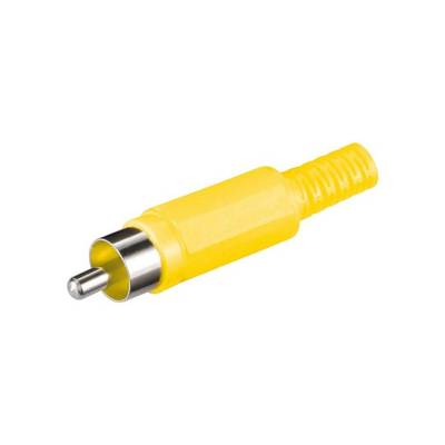 Fiche Audio / Vidéo RCA Mâle à Souder avec Protection de câble Jaune - GOOBAY