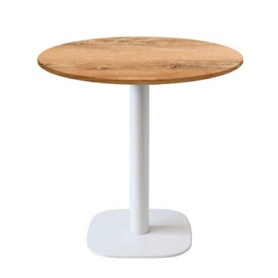 Table pied blanc Ø70cm chene slovene - intérieur - RestooTab