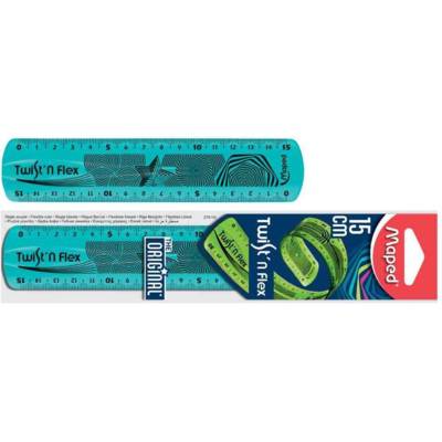Règle plate Twist'n Flex Incassable Flexible 15 cm couleur aléatoire - MAPED
