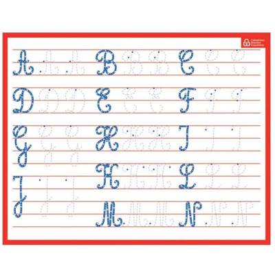 Ardoise rigide effaçable à sec "Majuscules Cursives" 21 x 26,5 cm - BOUCHUT