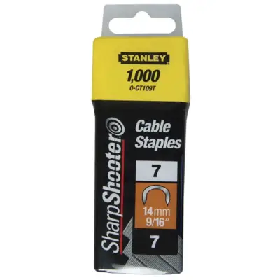 Agrafes cavaliers STANLEY Type 7 - 14 mm - Boite de 1000 pieces - 1-CT109T