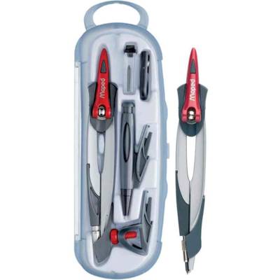 Coffret compas Stop System 5 pièces Gris - MAPED