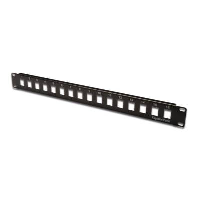 Panneaux non blindé connexions Keystone pour rack 19"16 ports Noir - DIGITUS