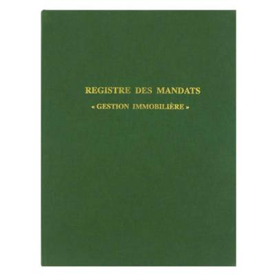 Registre MANDAT GESTION IMMOBILIERE 32X25 cm 200 Pages Vert - ELVE