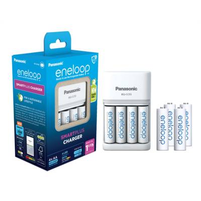 Eneloop Chargeur Smart Plus Ni-MH AA/AAA avec 4 Piles AA 2000mAh - PANASONIC