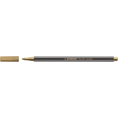 Stylo feutre Pen 68 metallic pointe moyenne or - STABILO