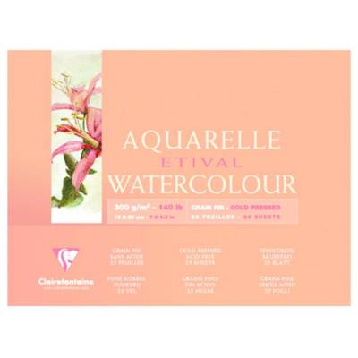 Bloc Etival grain fin 18x24 25 feuilles 300g encollé 4 côtés - CLAIREFONTAINE