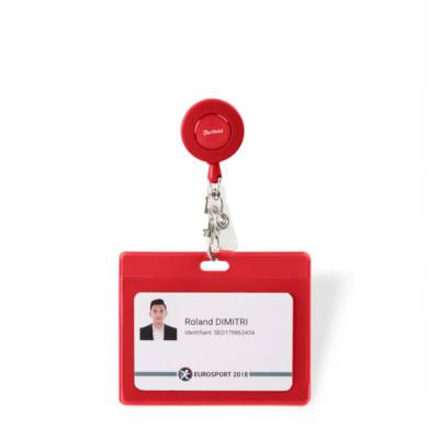 Lot de 30 Porte-badge souple - 103 x 82,5 mm - Rouge - DJOIS