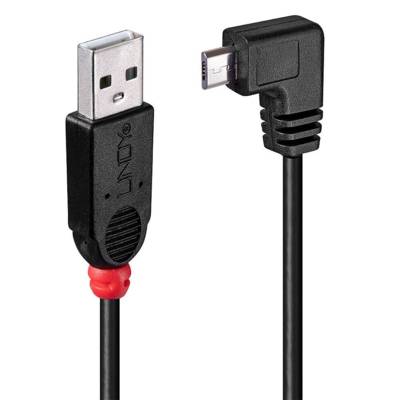 Câble USB 2.0 type A / micro-B coudé, 0.5m - LINDY