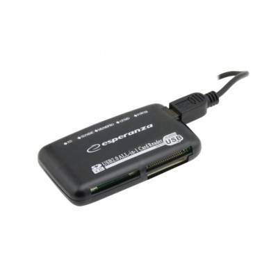 Lecteur de Cartes tout-en-un USB 2.0 - 4 Fentes Noir - ESPERANZA