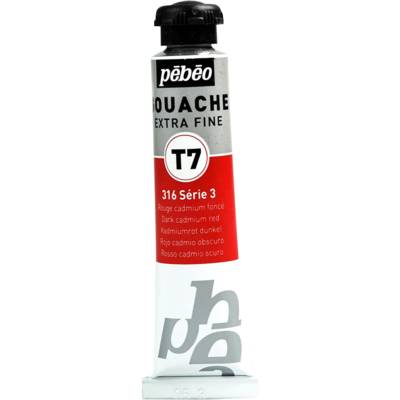 Tube 20ml Peinture Gouache T7 extra fine ROUGE CAD FC - PÉBÉO