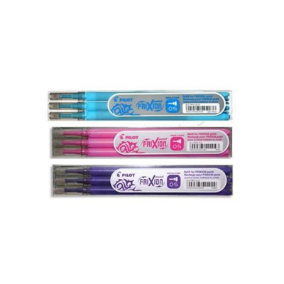 Lot de 3 sets de 3 recharges Frixion Point Rose, Violet et Turquoise - PILOT