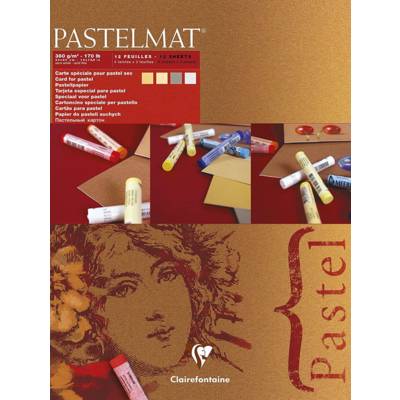 Bloc Pastelmat 12 Feuilles 360g 30x40cm couleurs assorties 4 teintes - CLAIREFONTAINE