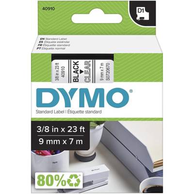 Cassette D1 à rubans noir sur transparent 24mm/7m - DYMO