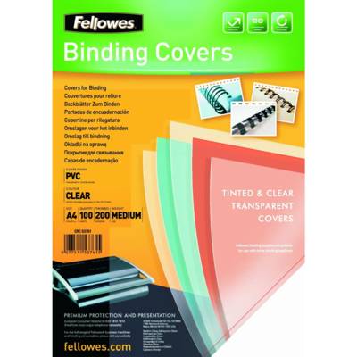 Couverture Reliure A4 PVC transparente 20/100eme Pack de 100 - FELLOWES