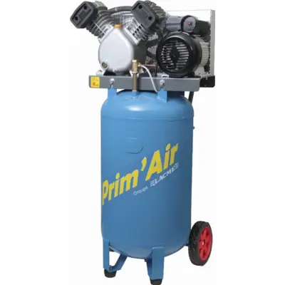 Compresseur air LACME vertical bicylindre - VVM 21/100 21m3/h 100L 3 CV monophasé 10 bar - 122250 - LACME SARL