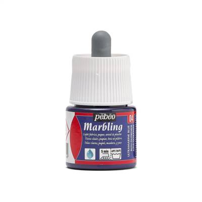Flacon Marbling 45ml Peinture à Effet Marbré Peinture Bleu Outremer Brillante - PÉBÉO