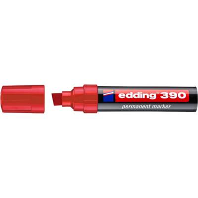 Marqueur Permanent 390 Rouge Pointe Biseau Large 4-12 mm - EDDING