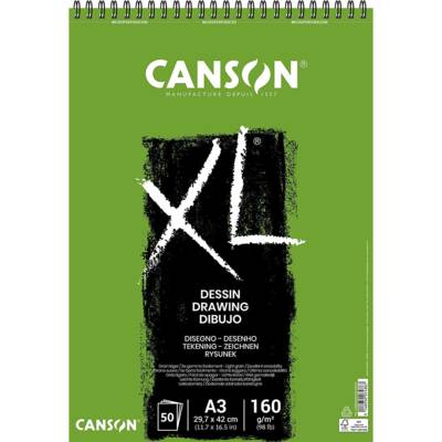 Bloc 50 feuilles Croquis études XL A3 160g Grainé Blanc - CANSON