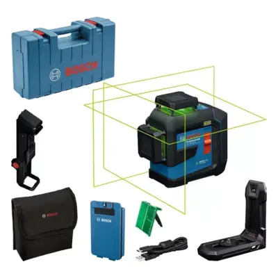 Laser lignes 3 plans GLL 80-33 G Professional + 1 Batterie BA 3.7V / 3.0 Ah XL - BOSCH - 601065501
