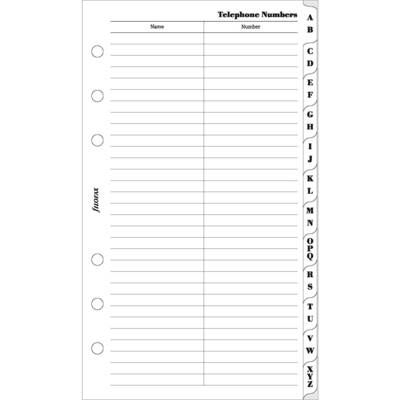 Recharge index alphabétique format Personal Blanc - FILOFAX