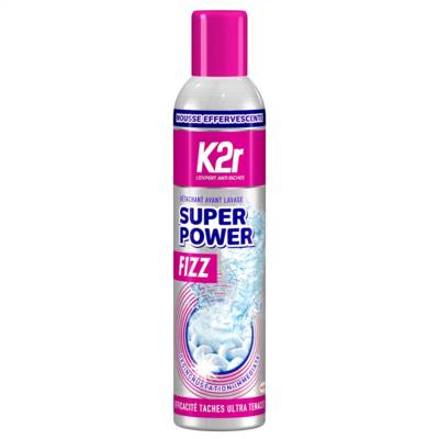 Aérosol 300mL Super Power Fizz - Détachant avant-lavage - décolle les taches - K2R