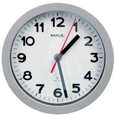 Horloge murale/radio MAULstep, diamètre: 200 mm, argent
