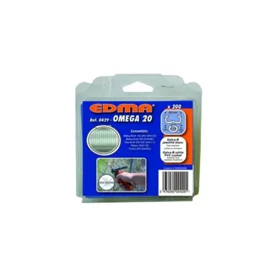 Agrafes galvanisées Omega 20 EDMA - plastifié blanc - 200 pièces - 429 - EDMA OUTILLAGE