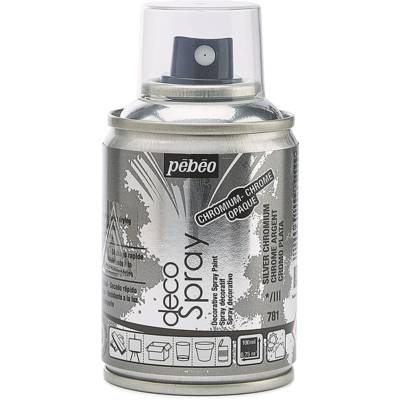 Aérosol 100 ml Peinture opaque permanente faible odeur CHROME ARGENT - PÉBÉO