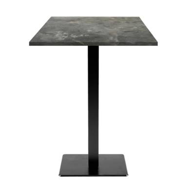 Mange-debout pied noir 60x60cm pierre metallisee - intérieur - RestooTab