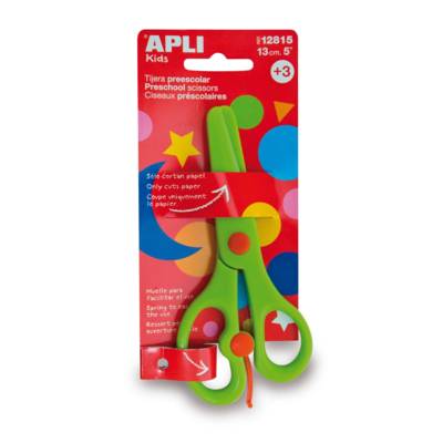 Ciseaux préscolaires vert - lame en plastique de 13 cm Ciseaux - APLI-AGIPA